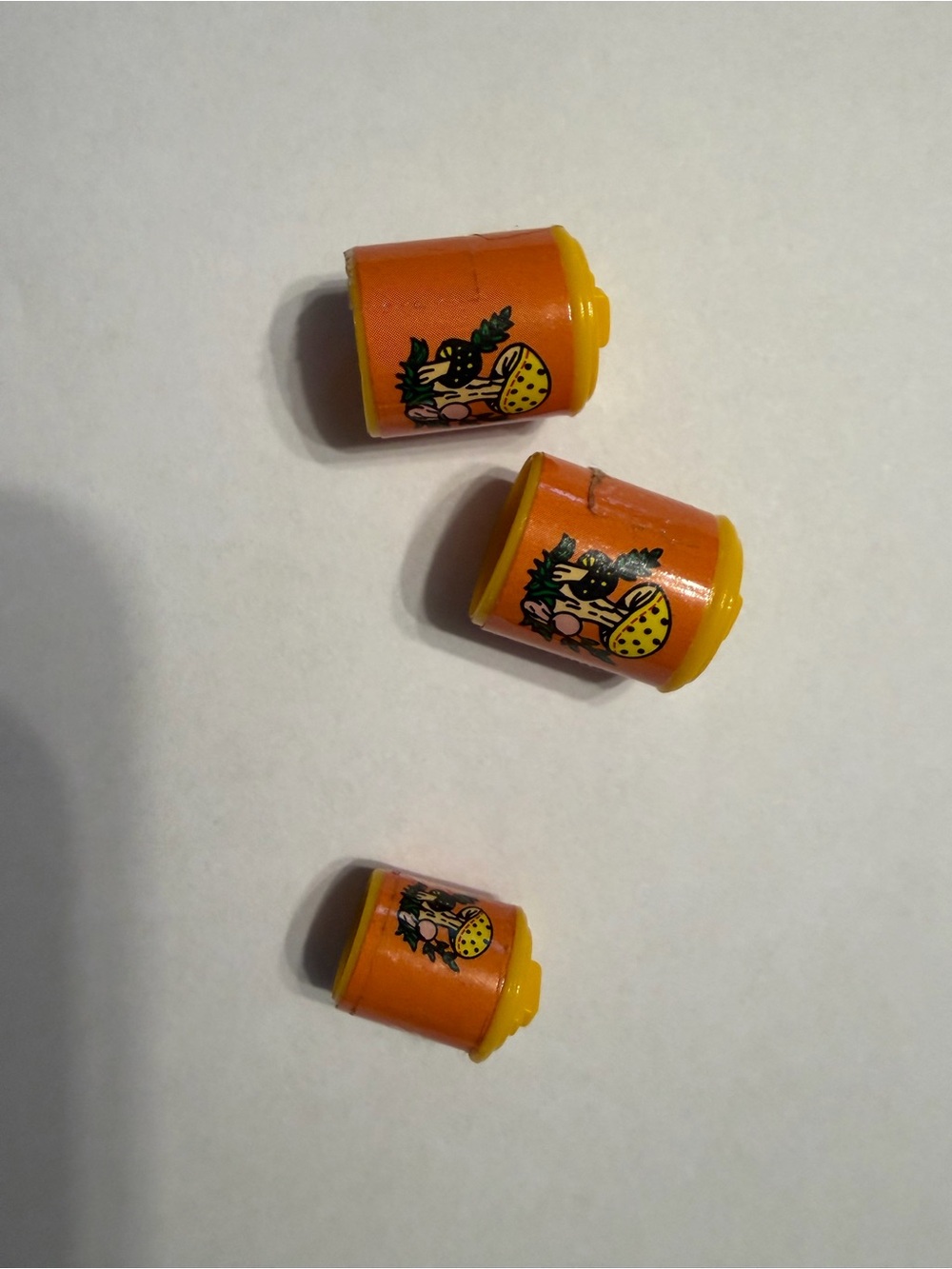 Vintage Barbie Merry Mushroom canisters, set of 3